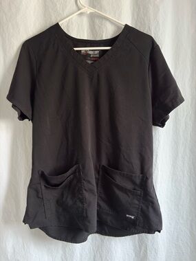Grey's Anatomy Black V-Neck Short Sleeve Scrub Top